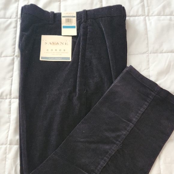 Savane Men's Black Corduroy Pants - Picture 1 of 1